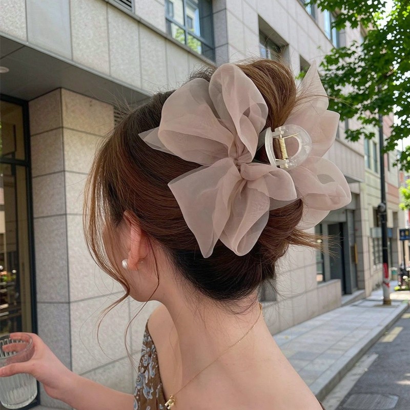 Women'S Fashion Korea - Korea Sweet Big Bow Tulle Hair