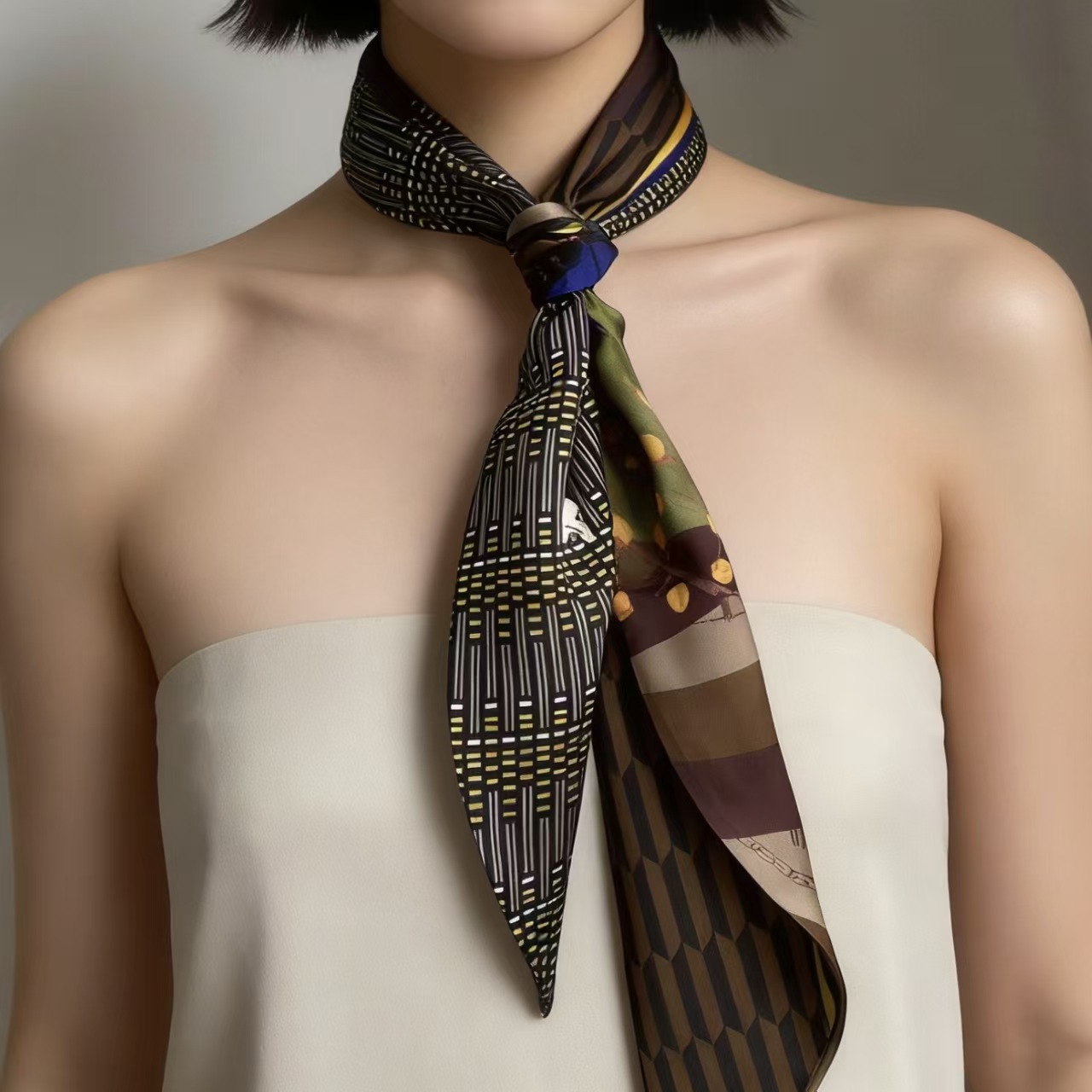 Luxury Print Long Hair Ribbon  - Women Fashion Necktie recension och pris