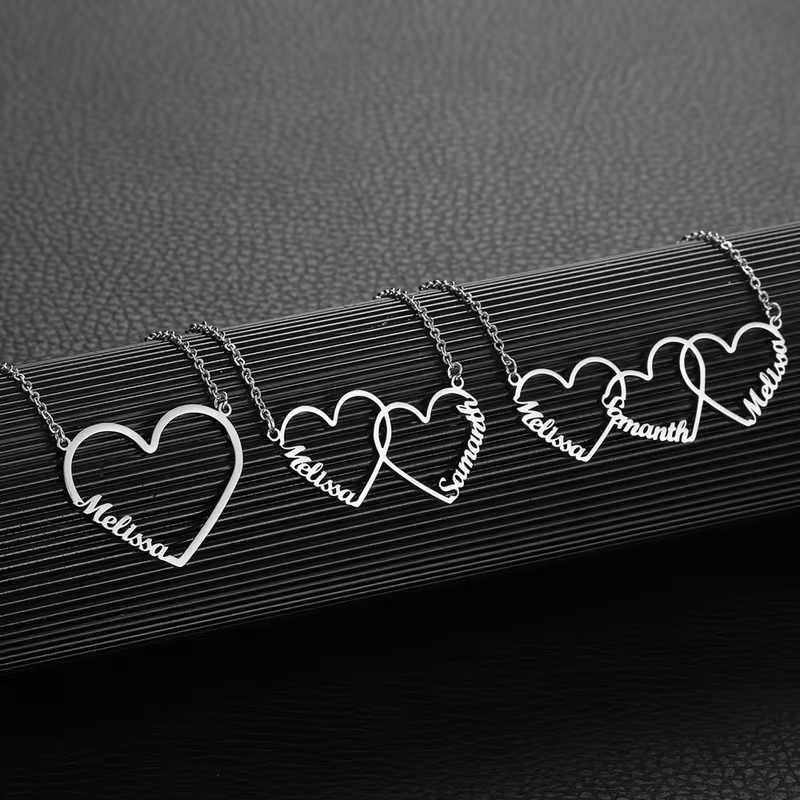 Custom Interlocking Heart Name - Women Fashion Names recension och pris