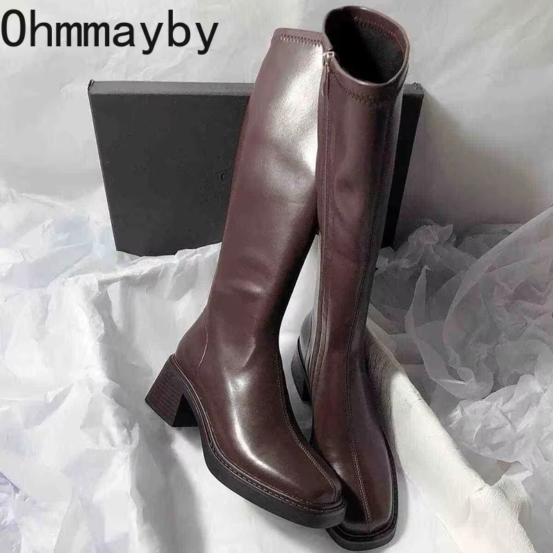 Vintage Thick Heel Women Knee  - Women'S Fashion Knee High Boots recension och pris