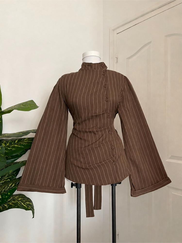 Women Long Sleeve Top Vertical - Women Fashion Necktie recension och pris