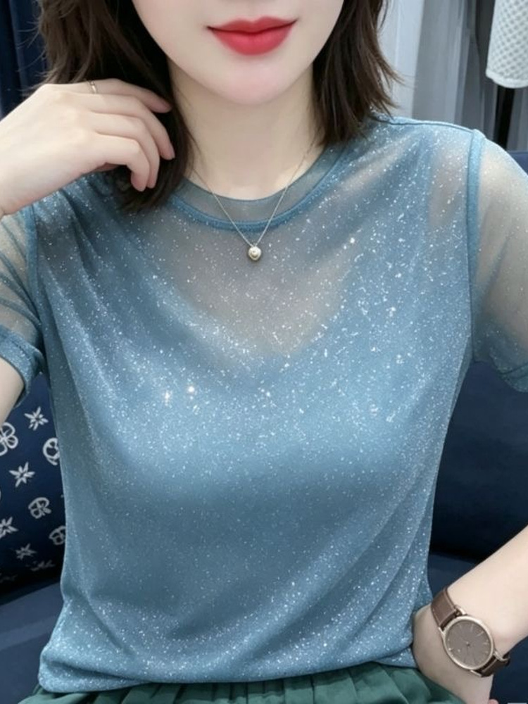 Shiny Lace Elastic Net Sleevel - Women Fashion Over The Years recension och pris
